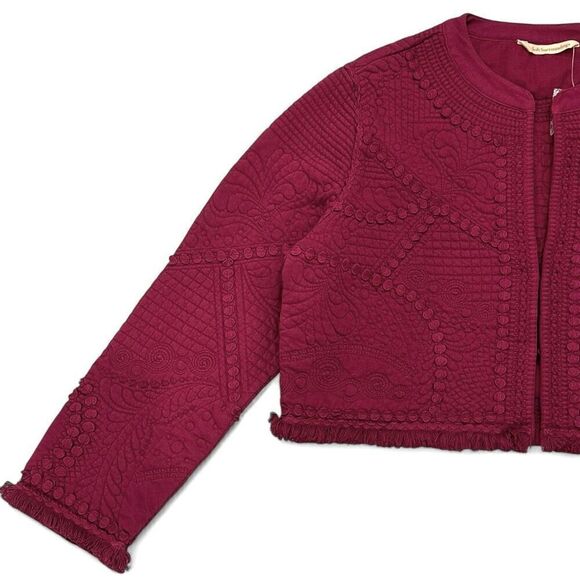 NWT Soft Surroundings Quilted Cropped Jacket Sz PM Boho Western Cottagecore - Picture 7 of 12